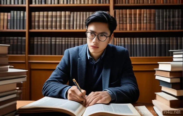 번역사 연봉 협상 시 유의점 - A confident and professional female translator, in her early 30s, sits at a modern desk, meticulousl...