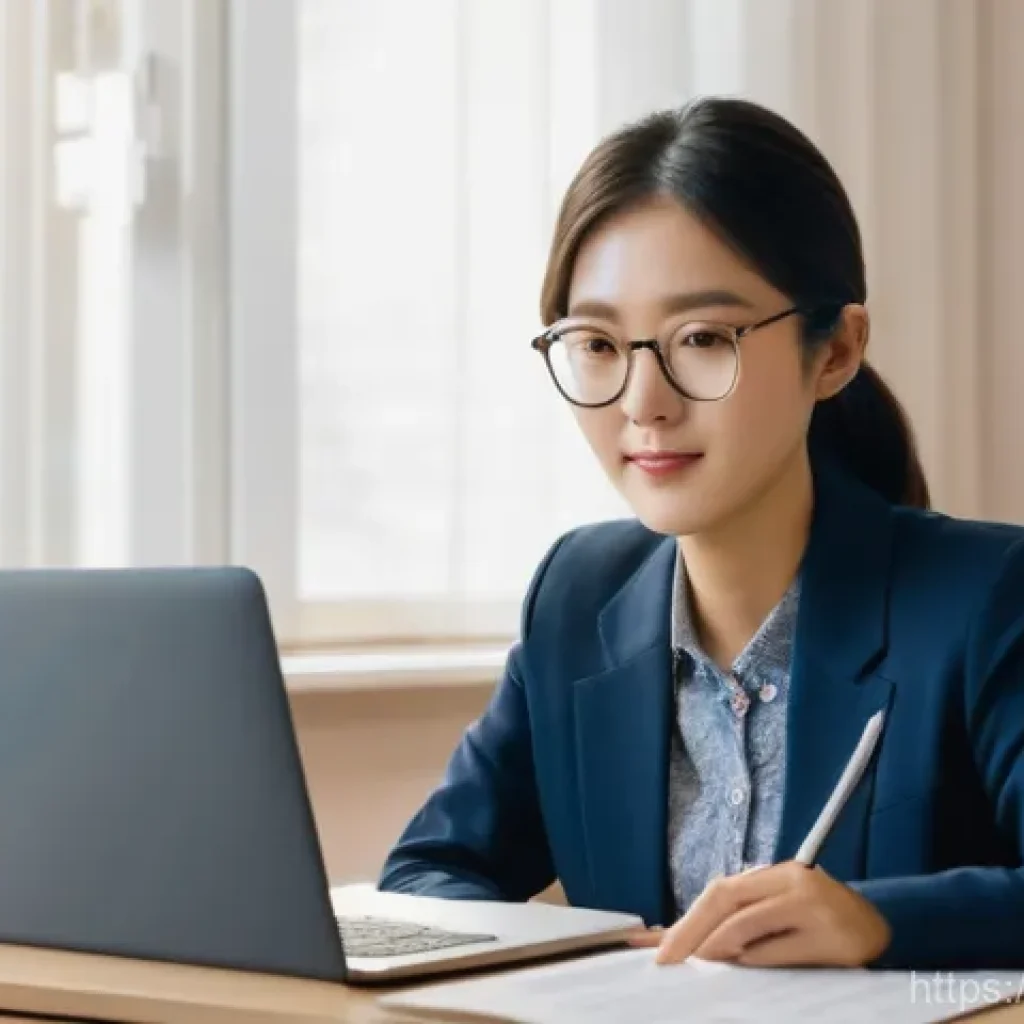 번역사 자격증 취득 후 성공 사례 인터뷰 - **Prompt 1: The Aspiring Translator's First Step**
A young Korean woman, in her late 20s, with a...